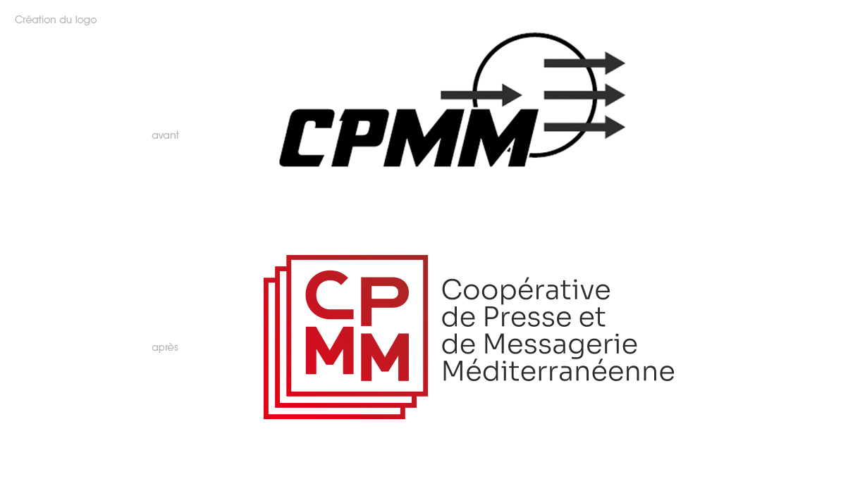 L'ancien et le nouveau logo de la Coopérative de Presse et de Messagerie Méditerrannéenne